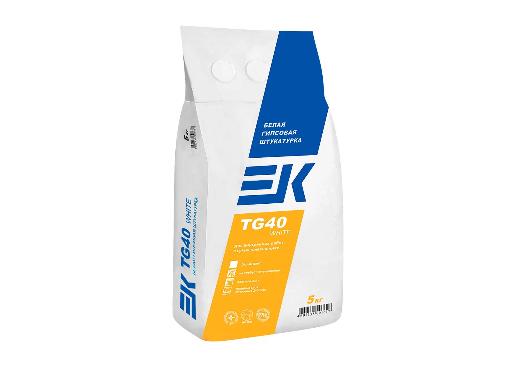 Штукатурка гипсовая ЕК TG40 White белая 5 кг