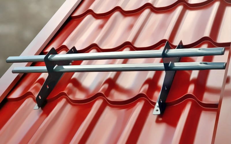 Снегозадержатель на крышу трубчатый Well Roof 40 (40*20мм), 1.5 м, 2 опоры, RAL7024 серый