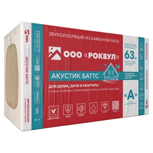 Звукоизоляция Роквул Акустик Баттс 1000х600х50 мм