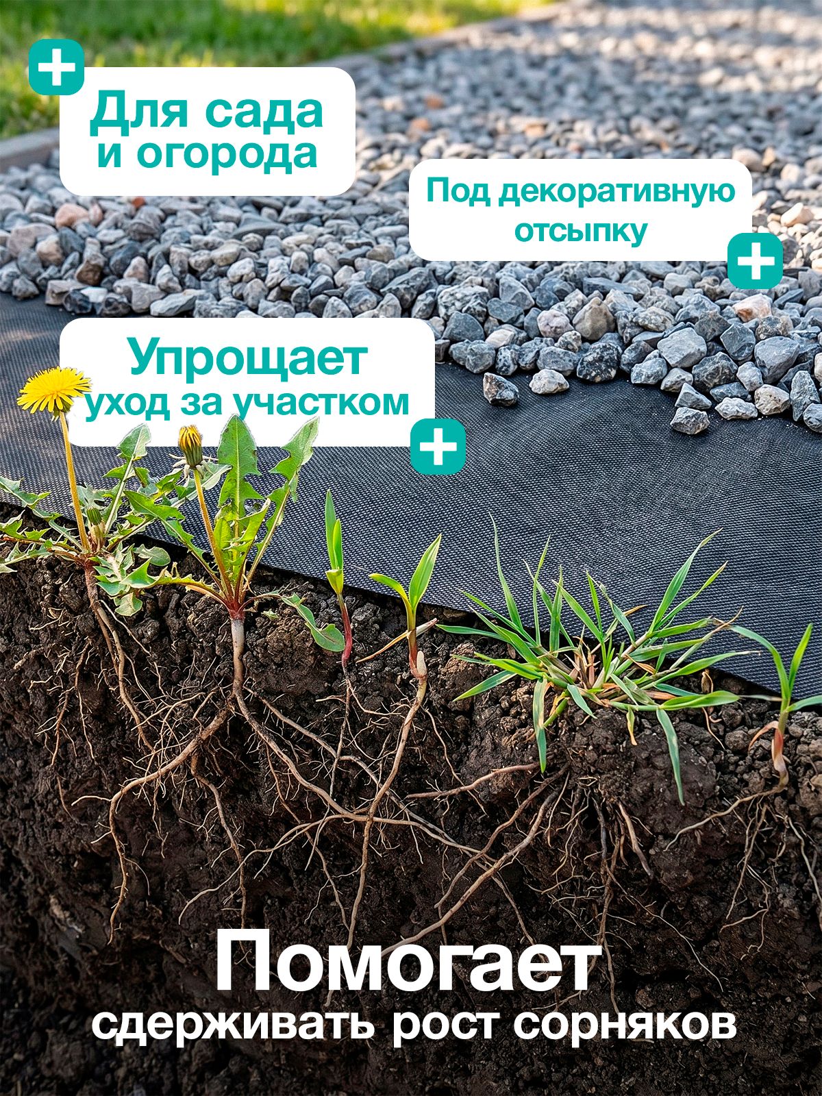Геотекстиль 150 (садовый черный) 40 м2 1,6х25м
