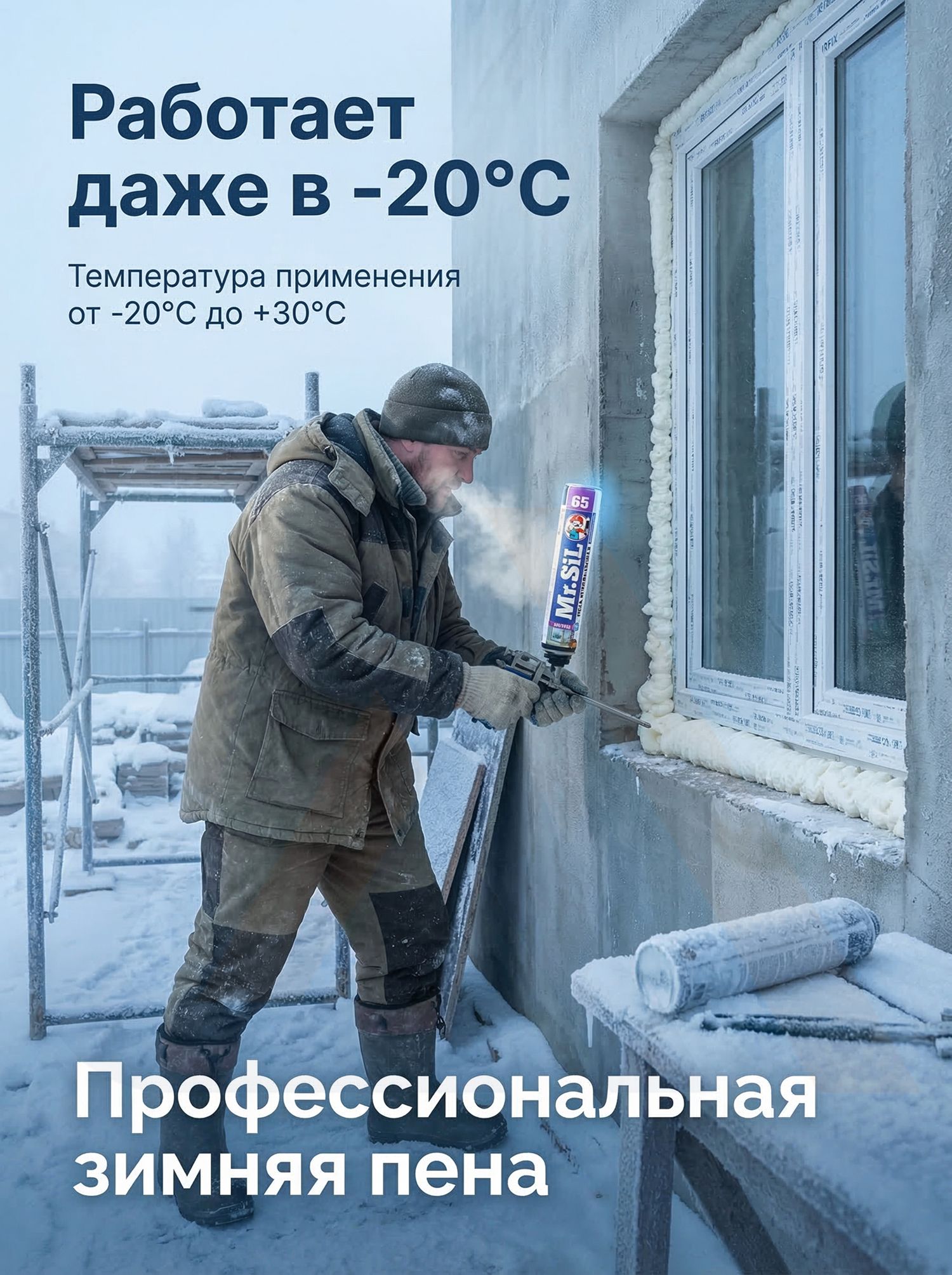 Пена монтажная профессиональная Mr.Sil Cheaper 65 зимняя, 750 мл