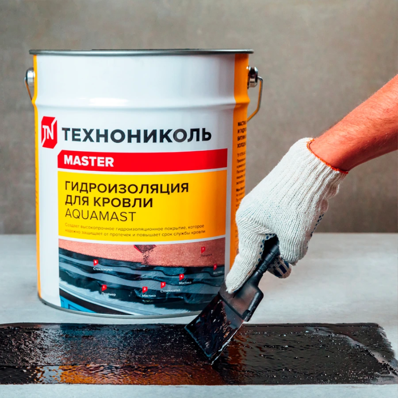Мастика битумно-резиновая Технониколь AquaMast для кровли 18 кг