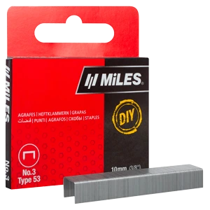 Скобы для степлера тип 53 10 мм 1000 шт Miles