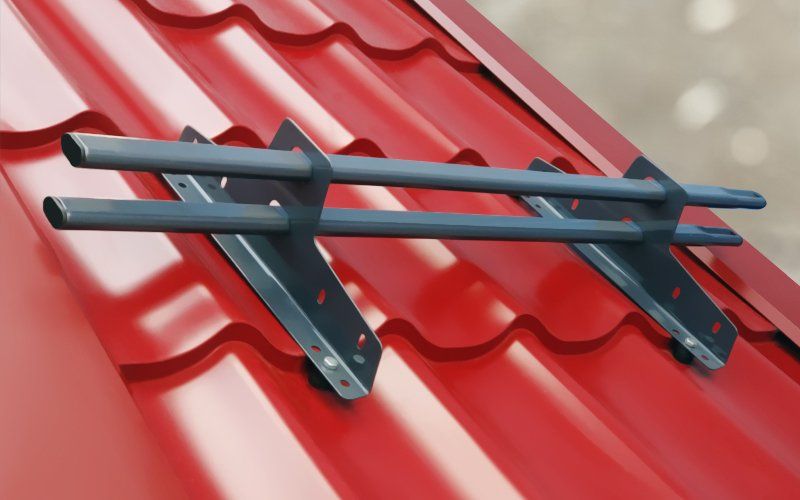 Снегозадержатель на крышу трубчатый Well Roof 40 (40*20мм), 1.5 м, 2 опоры, RAL7024 серый