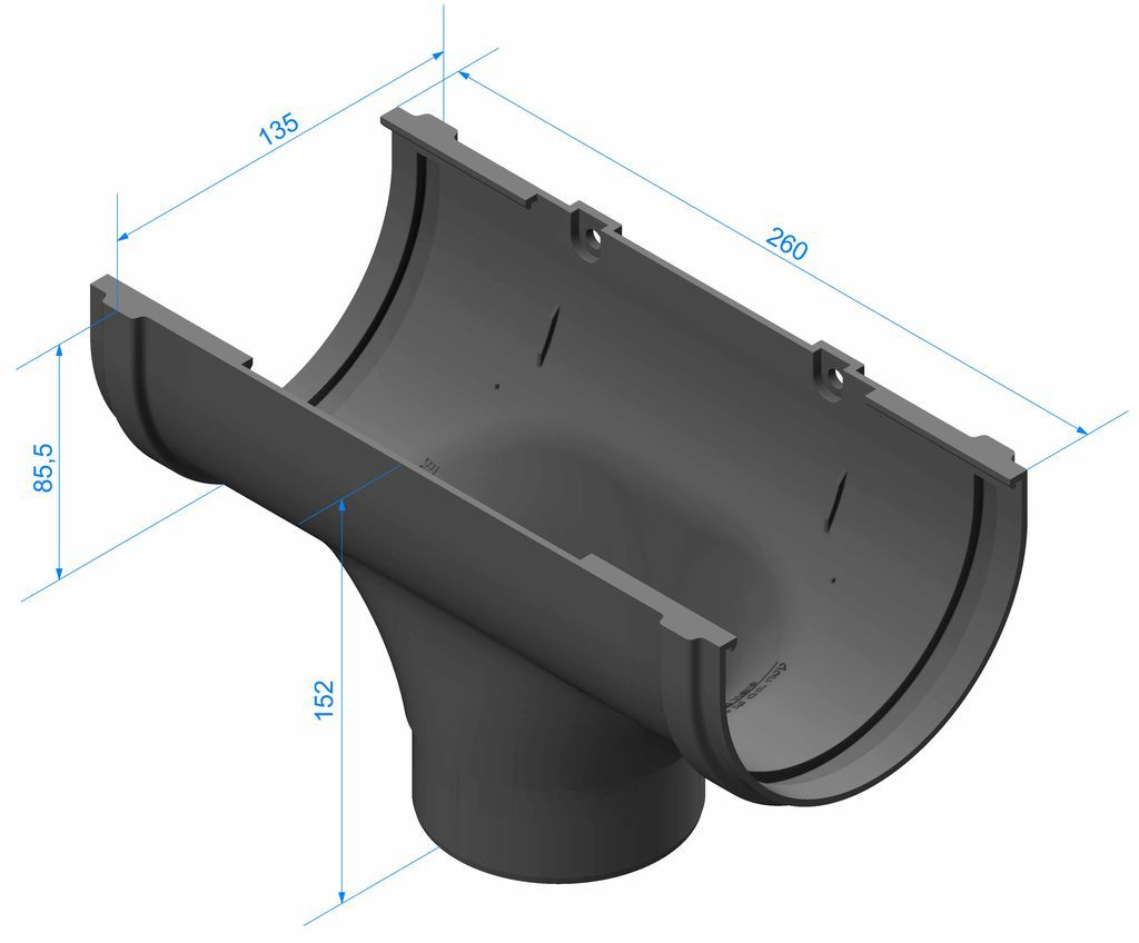 Воронка водосточная Docke Premium, графит (RAL 7024) / Воронка для водостока Деке Премиум
