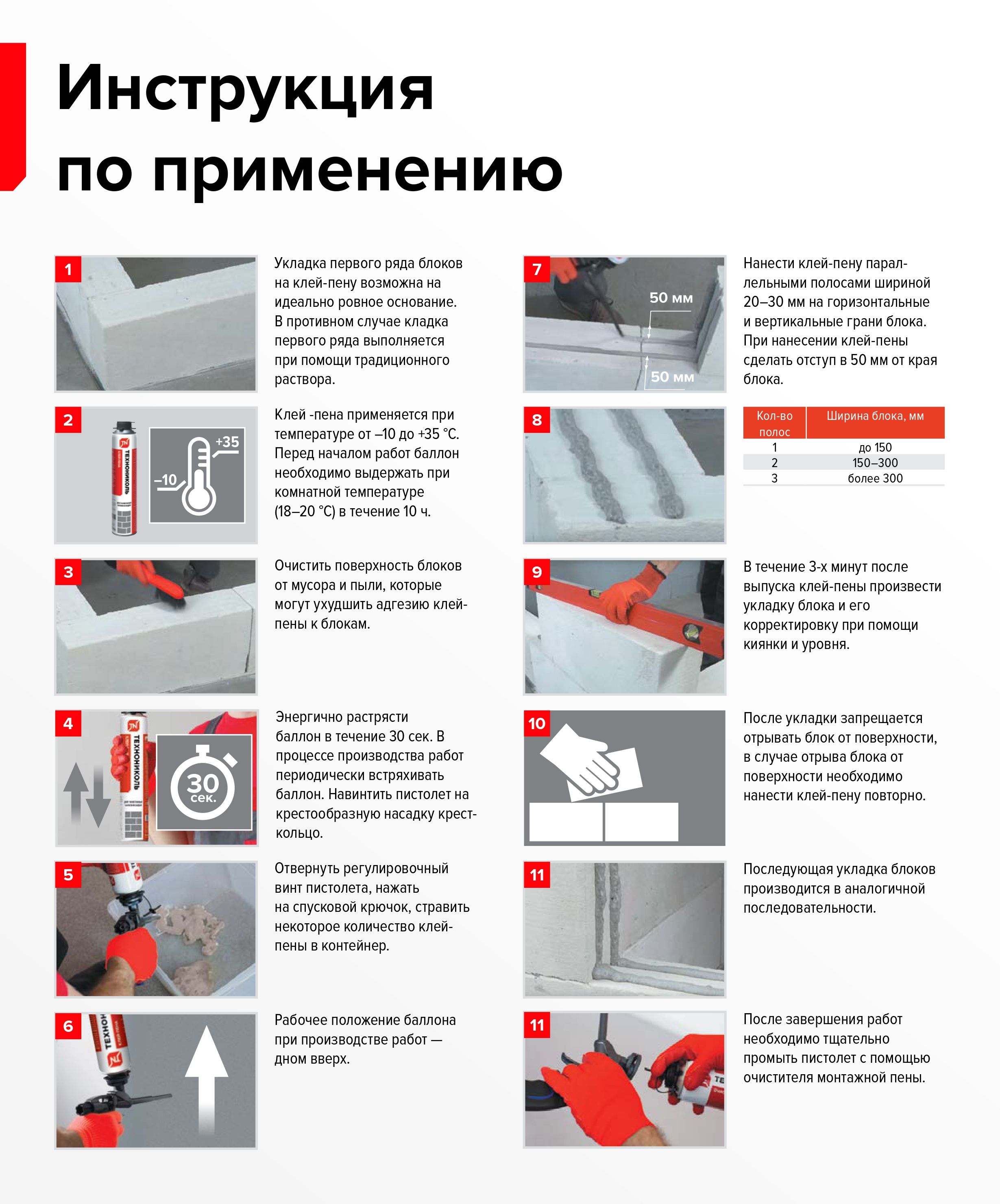 Клей-пена для газобетонных блоков и кладки Технониколь, 760 гр.