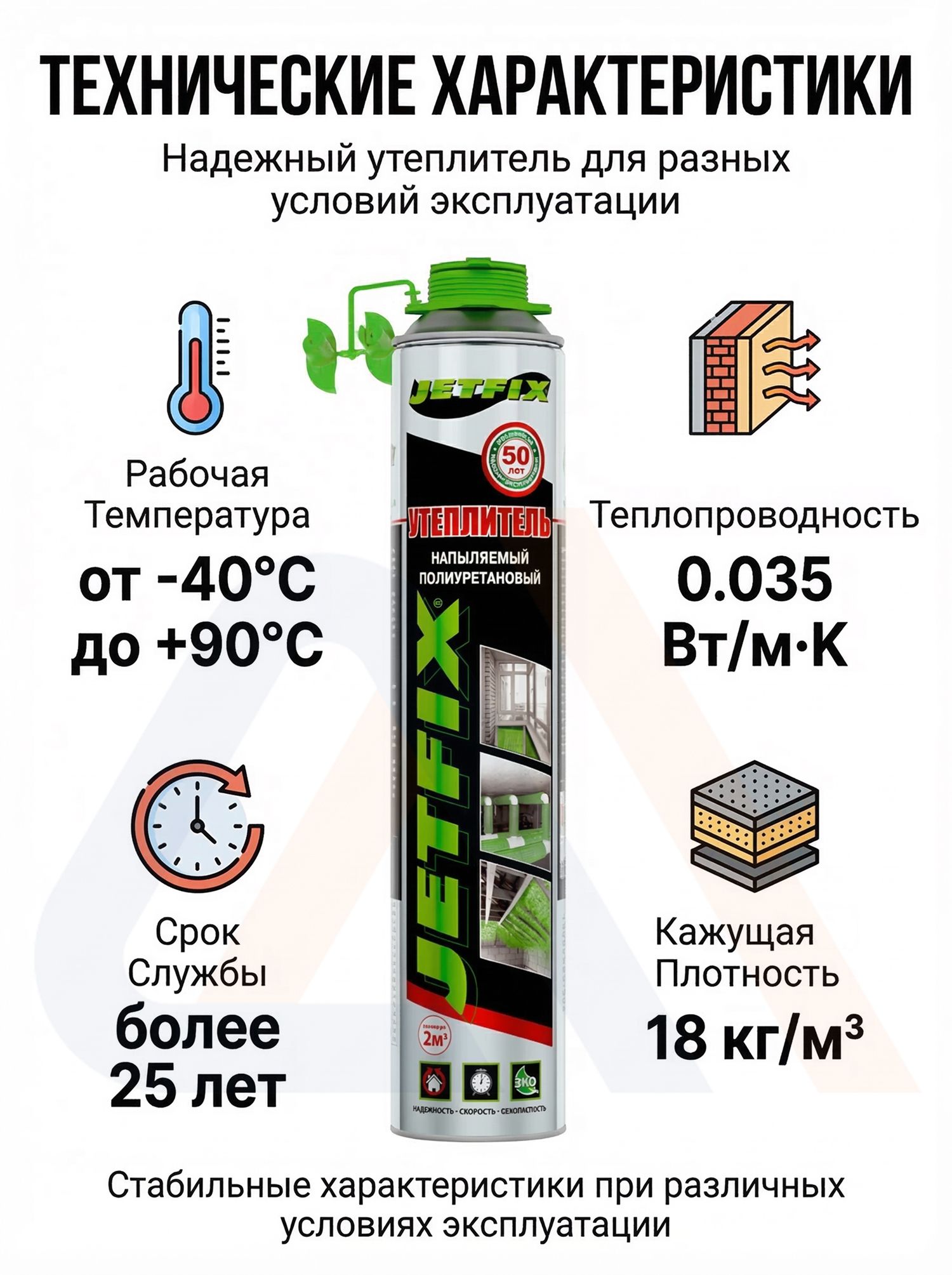Напыляемый утеплитель JETFIX, 750 мл, 12 шт.