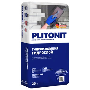 Гидроизоляция для бетона обмазочная PLITONIT ГидроСлой, 20 кг