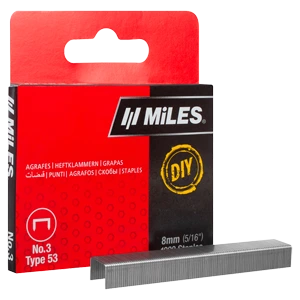 Скобы для степлера тип 53 8 мм 1000 шт Miles