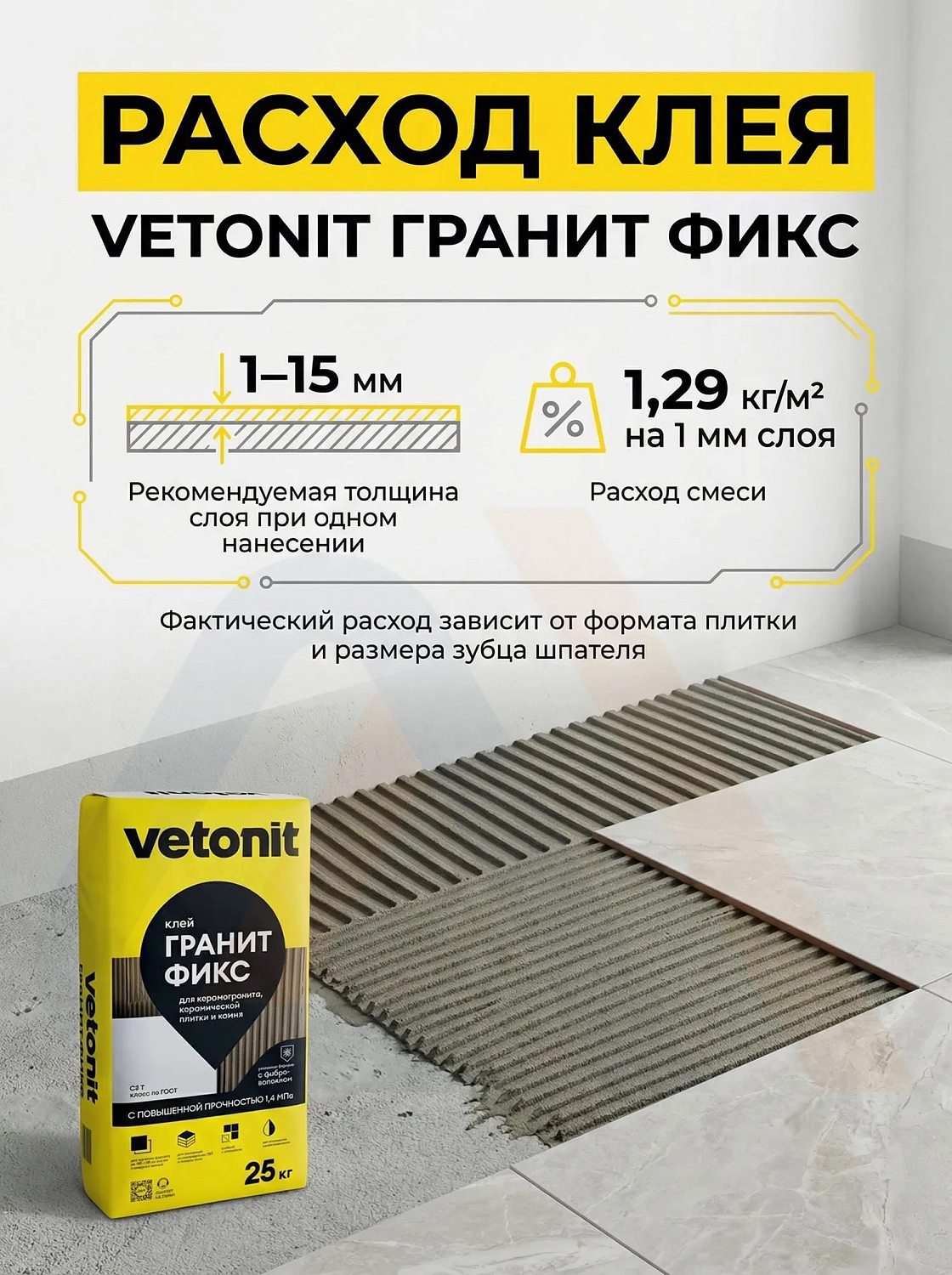 Клей Ветонит Гранит Фикс 25 кг