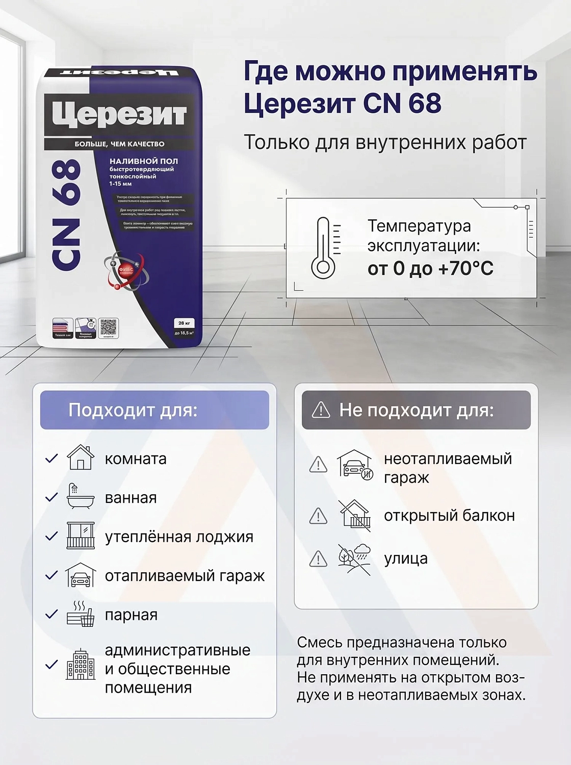 Наливной пол Церезит CN 68 25 кг
